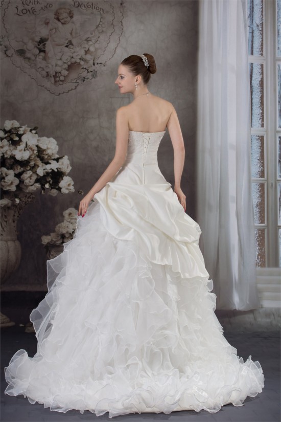 Ball Gown Satin Organza Strapless Lace Wedding Dresses 2030287 Ball Gown Satin Organza Strapless Lace Wedding Dresses 2030287