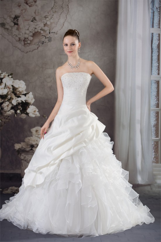 Ball Gown Satin Organza Strapless Lace Wedding Dresses 2030287 Ball Gown Satin Organza Strapless Lace Wedding Dresses 2030287