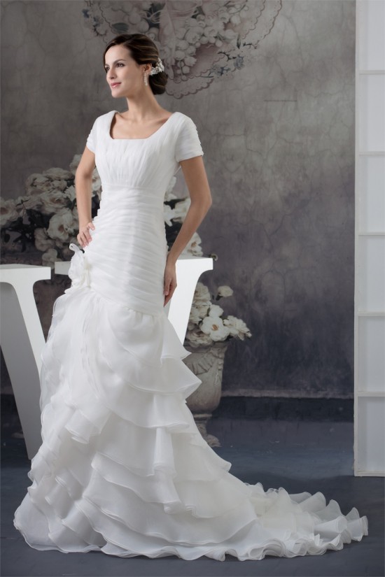 Satin Organza Square Princess Sleeveless Most Beautiful Wedding Dresses 2030297 Satin Organza Square Princess Sleeveless Most Beautiful Wedding Dresses 2030297