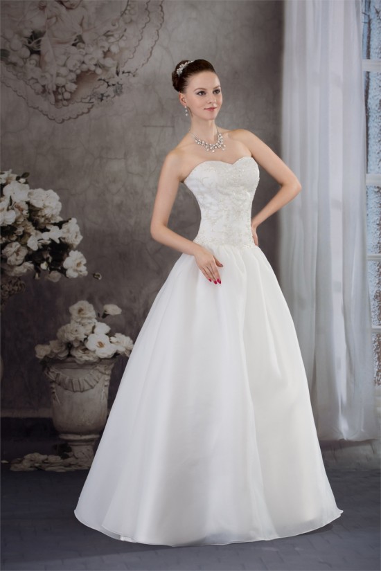 A-Line Sweetheart Sleeveless Embellished Wedding Dresses 2030309
