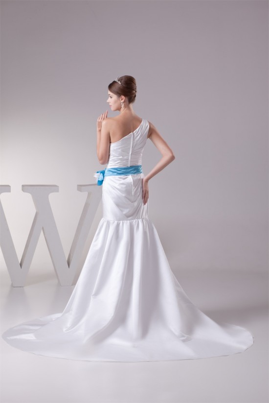 Trumpet/Mermaid Satin One-Shoulder Wedding Dresses 2030325 Trumpet/Mermaid Satin One-Shoulder Wedding Dresses 2030325
