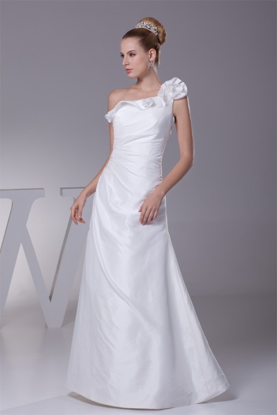 A-Line One-Shoulder Wedding Dresses 2030328 A-Line One-Shoulder Wedding Dresses 2030328
