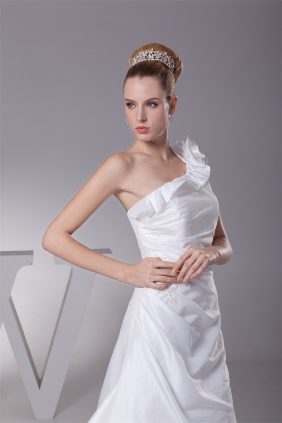 A-Line One-Shoulder Wedding Dresses 2030328 A-Line One-Shoulder Wedding Dresses 2030328