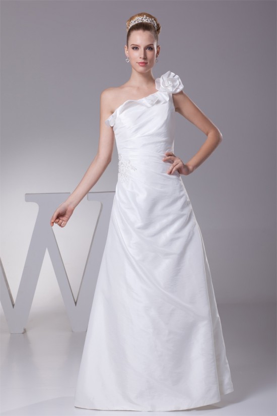 A-Line One-Shoulder Wedding Dresses 2030328 A-Line One-Shoulder Wedding Dresses 2030328