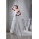 A-Line Strapless Satin Lace Organza Sweet Wedding Dresses 2030331