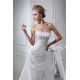 A-Line Strapless Satin Lace Organza Sweet Wedding Dresses 2030331