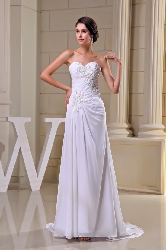 Sheath/Column New Arrival Chiffon Lace Beaded Wedding Dresses 2030343 Sheath/Column New Arrival Chiffon Lace Beaded Wedding Dresses 2030343