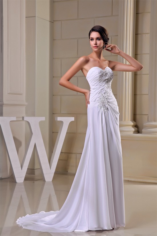 Sheath/Column New Arrival Chiffon Lace Beaded Wedding Dresses 2030343 Sheath/Column New Arrival Chiffon Lace Beaded Wedding Dresses 2030343