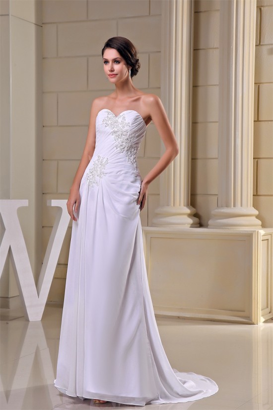 Sheath/Column New Arrival Chiffon Lace Beaded Wedding Dresses 2030343 Sheath/Column New Arrival Chiffon Lace Beaded Wedding Dresses 2030343