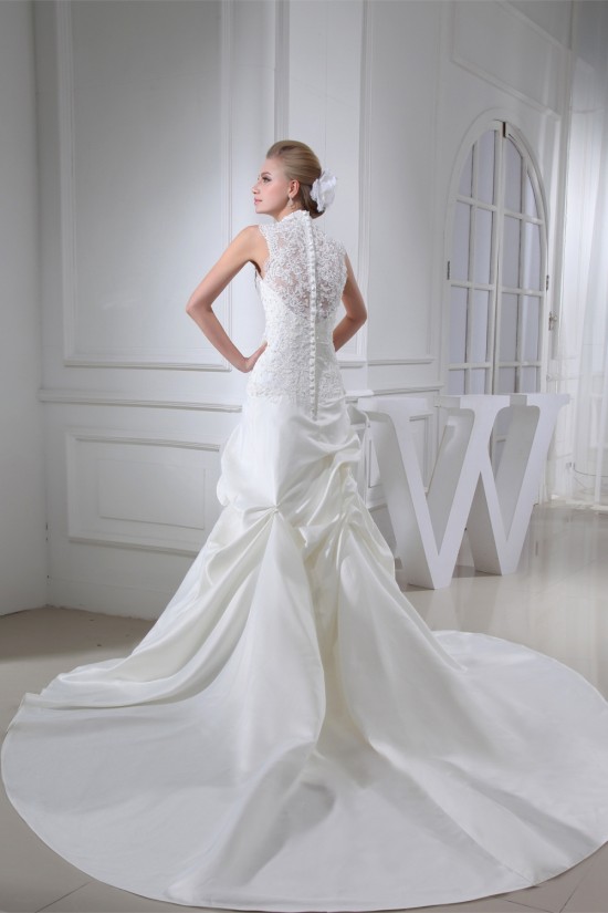 Trumpet/Mermaid Satin Lace Fine Netting New Arrival Wedding Dresses 2030347 Trumpet/Mermaid Satin Lace Fine Netting New Arrival Wedding Dresses 2030347