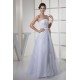 A-Line Strapless Sleeveless Satin Fine Netting Wedding Dresses 2030353