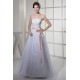 A-Line Strapless Sleeveless Satin Fine Netting Wedding Dresses 2030353