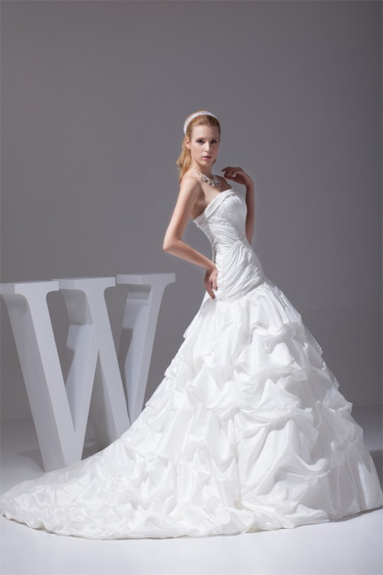 A-Line Strapless Satin Taffeta Sweet Wedding Dresses 2030355 A-Line Strapless Satin Taffeta Sweet Wedding Dresses 2030355