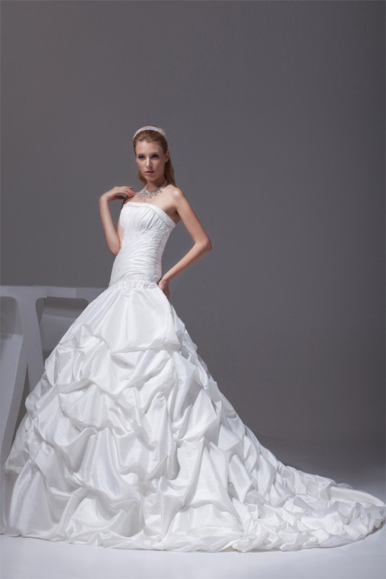 A-Line Strapless Satin Taffeta Sweet Wedding Dresses 2030355 A-Line Strapless Satin Taffeta Sweet Wedding Dresses 2030355