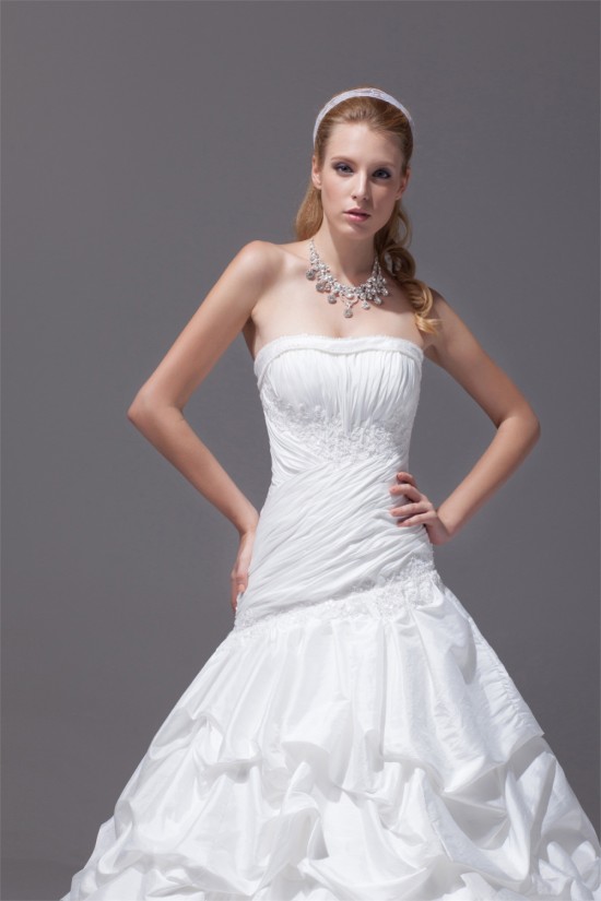 A-Line Strapless Satin Taffeta Sweet Wedding Dresses 2030355 A-Line Strapless Satin Taffeta Sweet Wedding Dresses 2030355