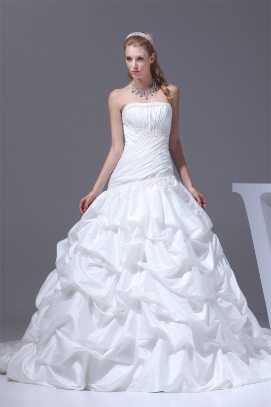 A-Line Strapless Satin Taffeta Sweet Wedding Dresses 2030355 A-Line Strapless Satin Taffeta Sweet Wedding Dresses 2030355