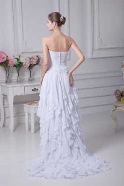 Sleeveless A-Line Sweetheart Chiffon Silk like Satin Wedding Dresses 2030356