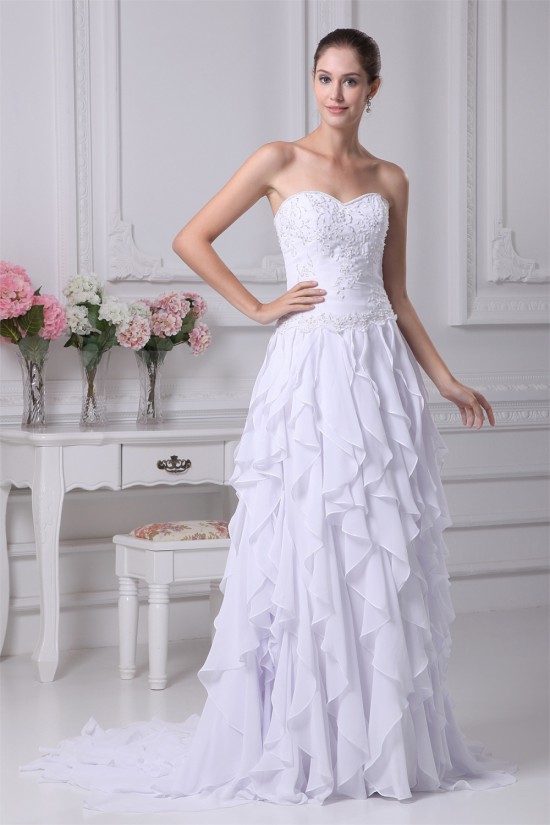 Sleeveless A-Line Sweetheart Chiffon Silk like Satin Wedding Dresses 2030356 Sleeveless A-Line Sweetheart Chiffon Silk like Satin Wedding Dresses 2030356