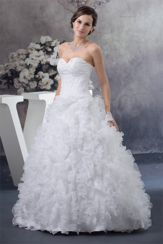 Sleeveless A-Line Sweetheart Satin Organza New Arrival Wedding Dresses 2030357 Sleeveless A-Line Sweetheart Satin Organza New Arrival Wedding Dresses 2030357