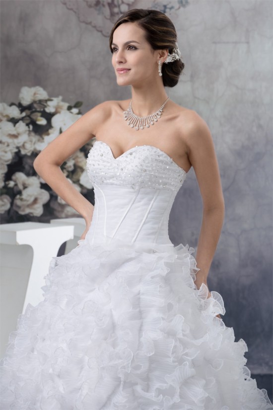 Sleeveless A-Line Sweetheart Satin Organza New Arrival Wedding Dresses 2030357 Sleeveless A-Line Sweetheart Satin Organza New Arrival Wedding Dresses 2030357