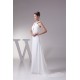 A-Line Chiffon Silk like Satin Halter Beaded Sweet Wedding Dresses 2030363