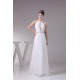 A-Line Chiffon Silk like Satin Halter Beaded Sweet Wedding Dresses 2030363