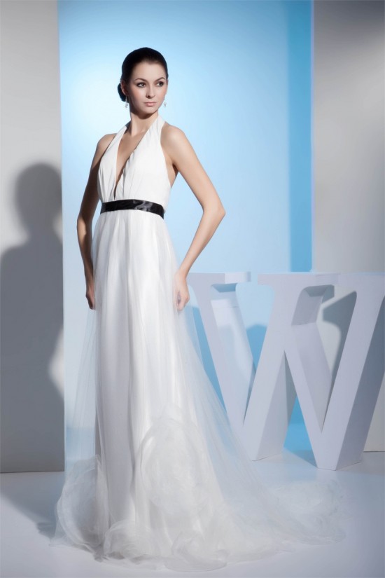 Sleeveless Halter Silk like Satin Fine Netting Best Wedding Dresses 2030370 Sleeveless Halter Silk like Satin Fine Netting Best Wedding Dresses 2030370