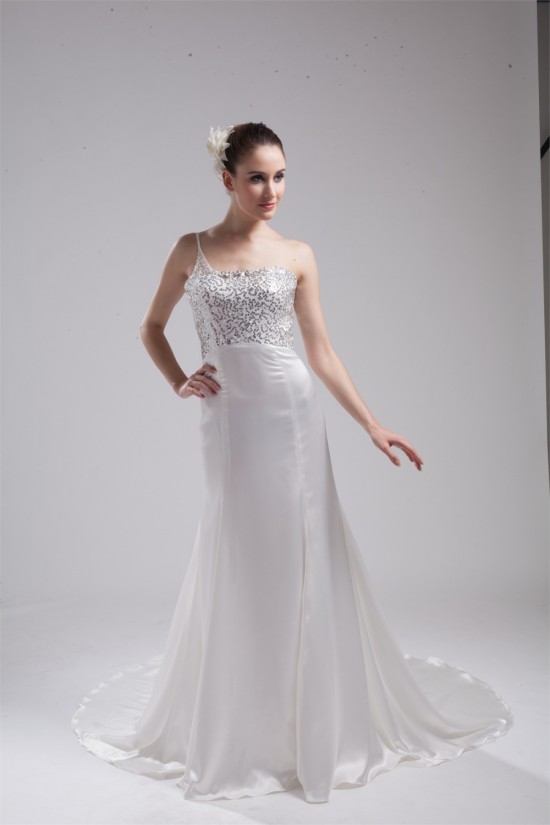 Sleeveless Mermaid/Trumpet One-Shoulder Reception Wedding Dresses 2030373 Sleeveless Mermaid/Trumpet One-Shoulder Reception Wedding Dresses 2030373