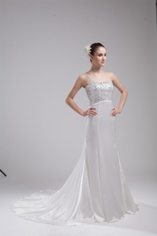 Sleeveless Mermaid/Trumpet One-Shoulder Reception Wedding Dresses 2030373 Sleeveless Mermaid/Trumpet One-Shoulder Reception Wedding Dresses 2030373