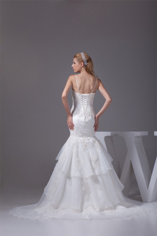 Mermaid/Trumpet Spaghetti Strap Satin Lace Sweetheart Reception Wedding Dresses 2030375 Mermaid/Trumpet Spaghetti Strap Satin Lace Sweetheart Reception Wedding Dresses 2030375