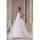 A-Line Strapless Sleeveless Satin Lace Organza Wedding Dresses 2030390