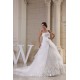 A-Line Strapless Sleeveless Satin Lace Organza Wedding Dresses 2030390