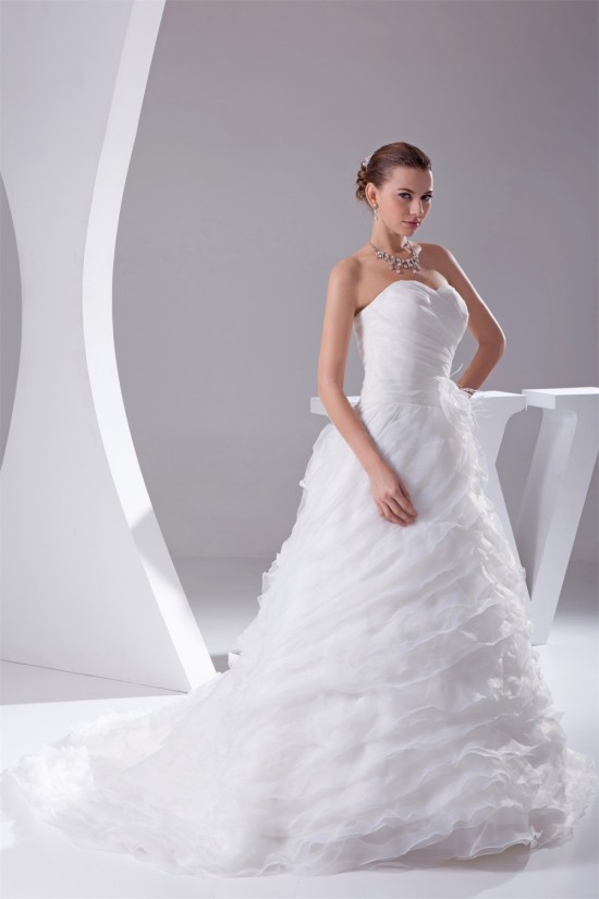 Sleeveless Satin Organza Sweetheart A-Line Best Wedding Dresses 2030396 Sleeveless Satin Organza Sweetheart A-Line Best Wedding Dresses 2030396