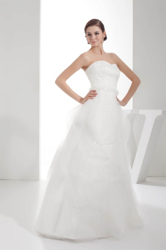 Sleeveless Satin Organza Sweetheart A-Line Sweet Wedding Dresses 2030397 Sleeveless Satin Organza Sweetheart A-Line Sweet Wedding Dresses 2030397