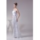 Sleeveless Sheath/Column Square Lace Silk like Satin Wedding Dresses 2030402