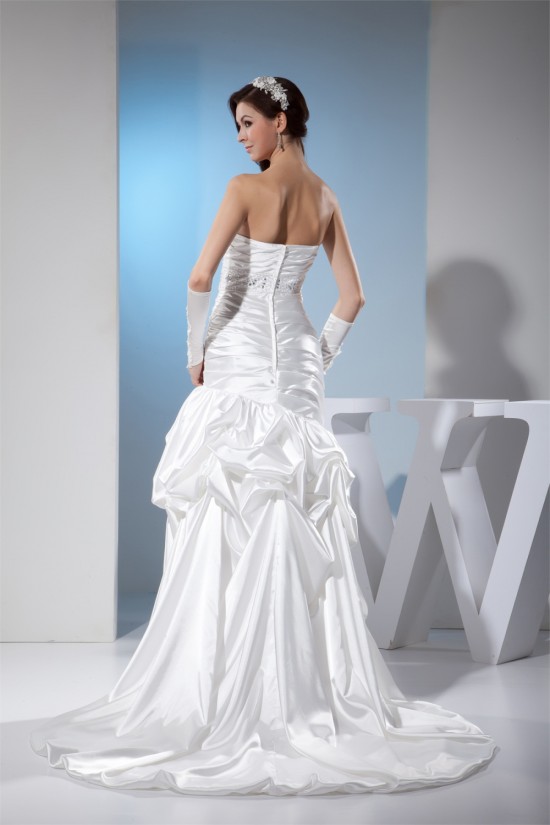 Sleeveless Sheath/Column Sweetheart Silk like Satin Sweet Wedding Dresses 2030403 Sleeveless Sheath/Column Sweetheart Silk like Satin Sweet Wedding Dresses 2030403