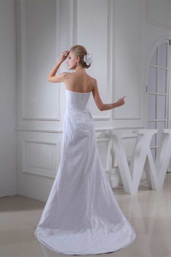 Sheath/Column Sleeveless Square Satin Lace Wedding Dresses 2030407 Sheath/Column Sleeveless Square Satin Lace Wedding Dresses 2030407