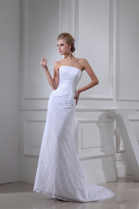 Sheath/Column Sleeveless Square Satin Lace Wedding Dresses 2030407 Sheath/Column Sleeveless Square Satin Lace Wedding Dresses 2030407