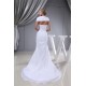 Sleeveless Square Sheath/Column Satin Organza Sweet Wedding Dresses 2030408