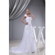 Sleeveless Square Sheath/Column Satin Organza Sweet Wedding Dresses 2030408