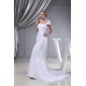 Sleeveless Square Sheath/Column Satin Organza Sweet Wedding Dresses 2030408