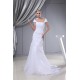 Sleeveless Square Sheath/Column Satin Organza Sweet Wedding Dresses 2030408