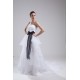 A-Line Satin Organza Sleeveless Strapless Wedding Dresses 2030411