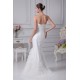 Sleeveless Sweetheart Mermaid/Trumpet Satin Fine Netting Wedding Dresses 2030426