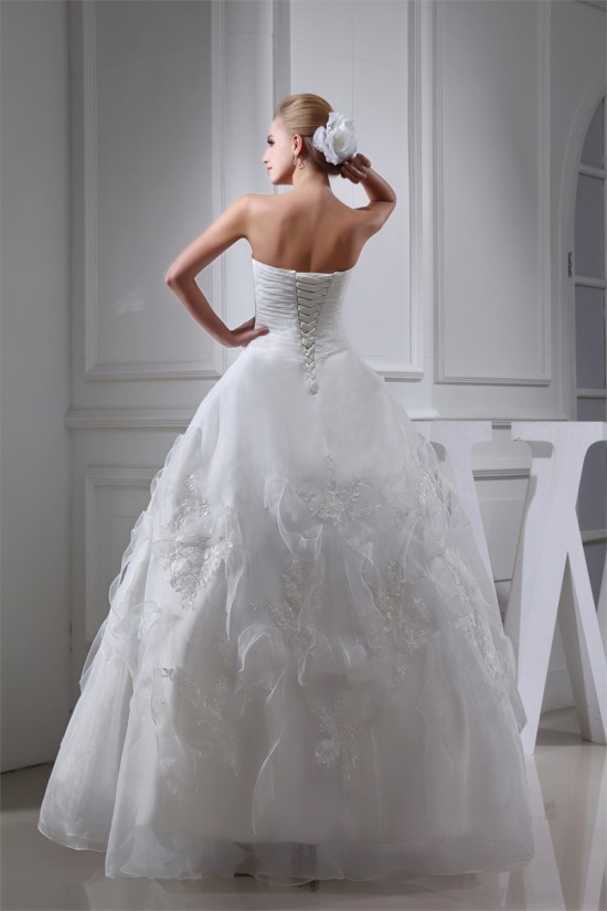 Sleeveless Sweetheart Satin Organza A-Line Sweet Wedding Dresses 2030427 Sleeveless Sweetheart Satin Organza A-Line Sweet Wedding Dresses 2030427