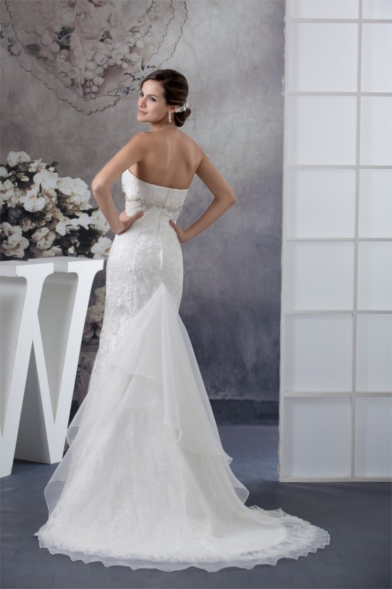 Sleeveless Sweetheart Sheath/Column Satin Lace Wedding Dresses 2030431 Sleeveless Sweetheart Sheath/Column Satin Lace Wedding Dresses 2030431