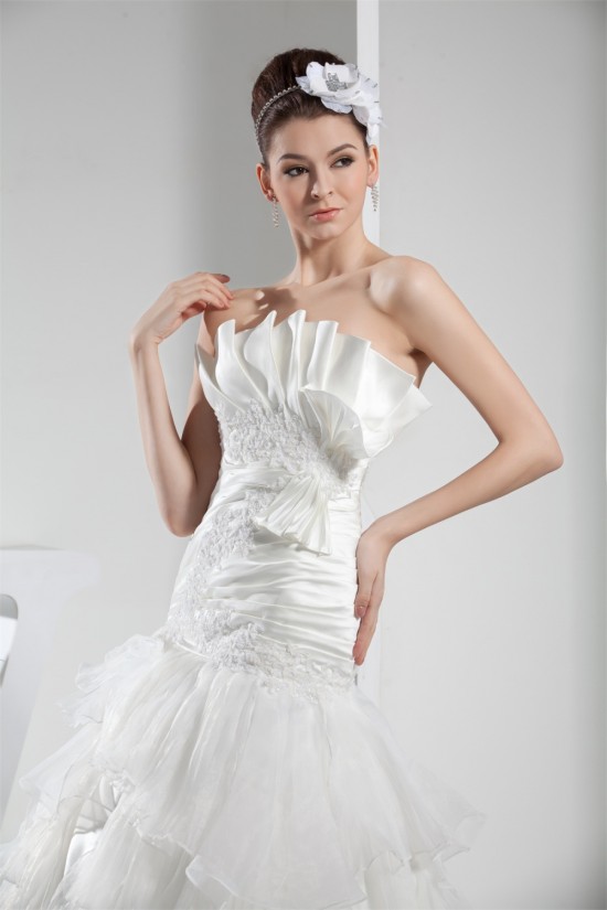 Strapless Satin Lace Organza Wedding Dresses 2030452 Strapless Satin Lace Organza Wedding Dresses 2030452