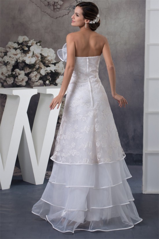Strapless Sleeveless Satin Lace A-Line Reception Wedding Dresses 2030460 Strapless Sleeveless Satin Lace A-Line Reception Wedding Dresses 2030460