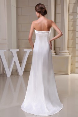 Strapless Sleeveless Silk like Satin Netting Reception Wedding Dresses 2030461