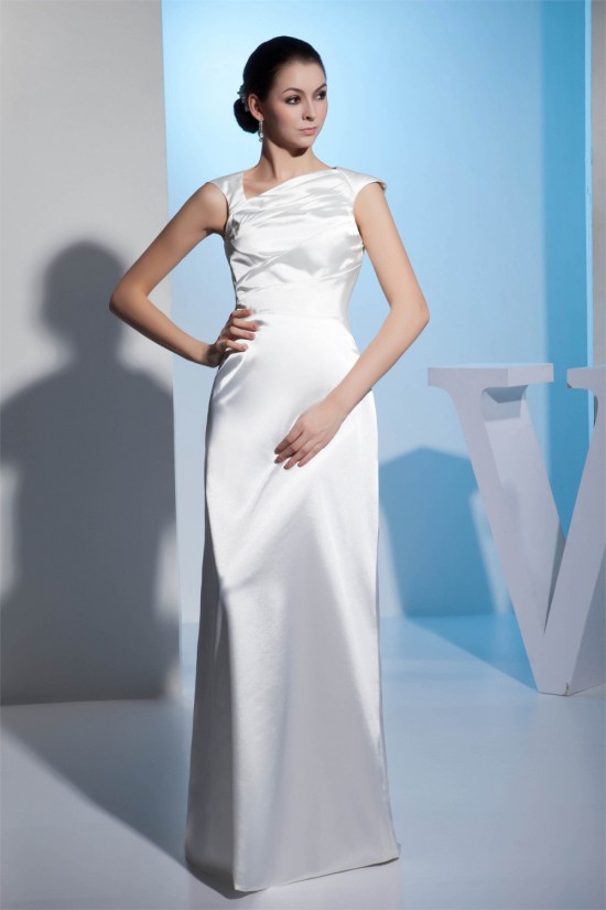 Straps Silk like Satin Sheath/Column Reception Wedding Dresses 2030464
